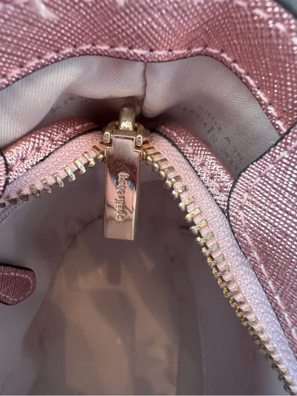Kate Spade New York Glimmer Small Zip‎ Satchel in Mitten Pink